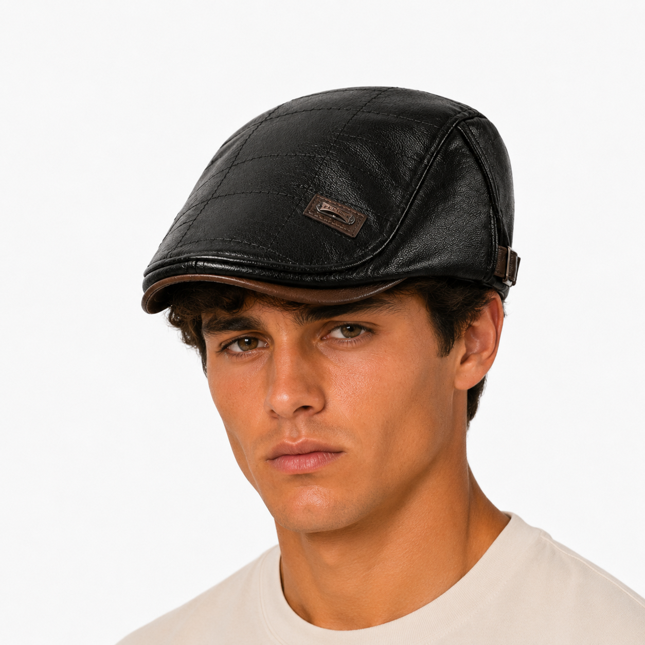 Vegan Leather Flat Cap | COLUMBUS