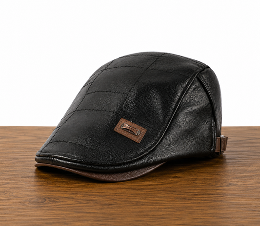 Vegan Leather Flat Cap | COLUMBUS