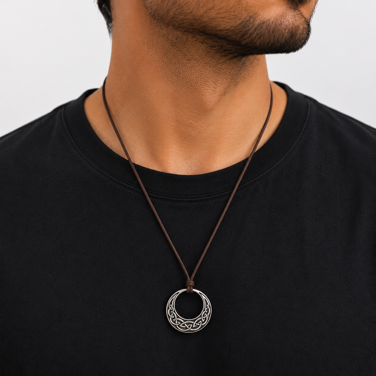Celtic Knot Round Pendant Necklace Adjustable