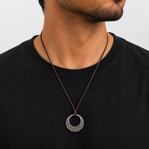 Celtic Knot Round Pendant Necklace Adjustable