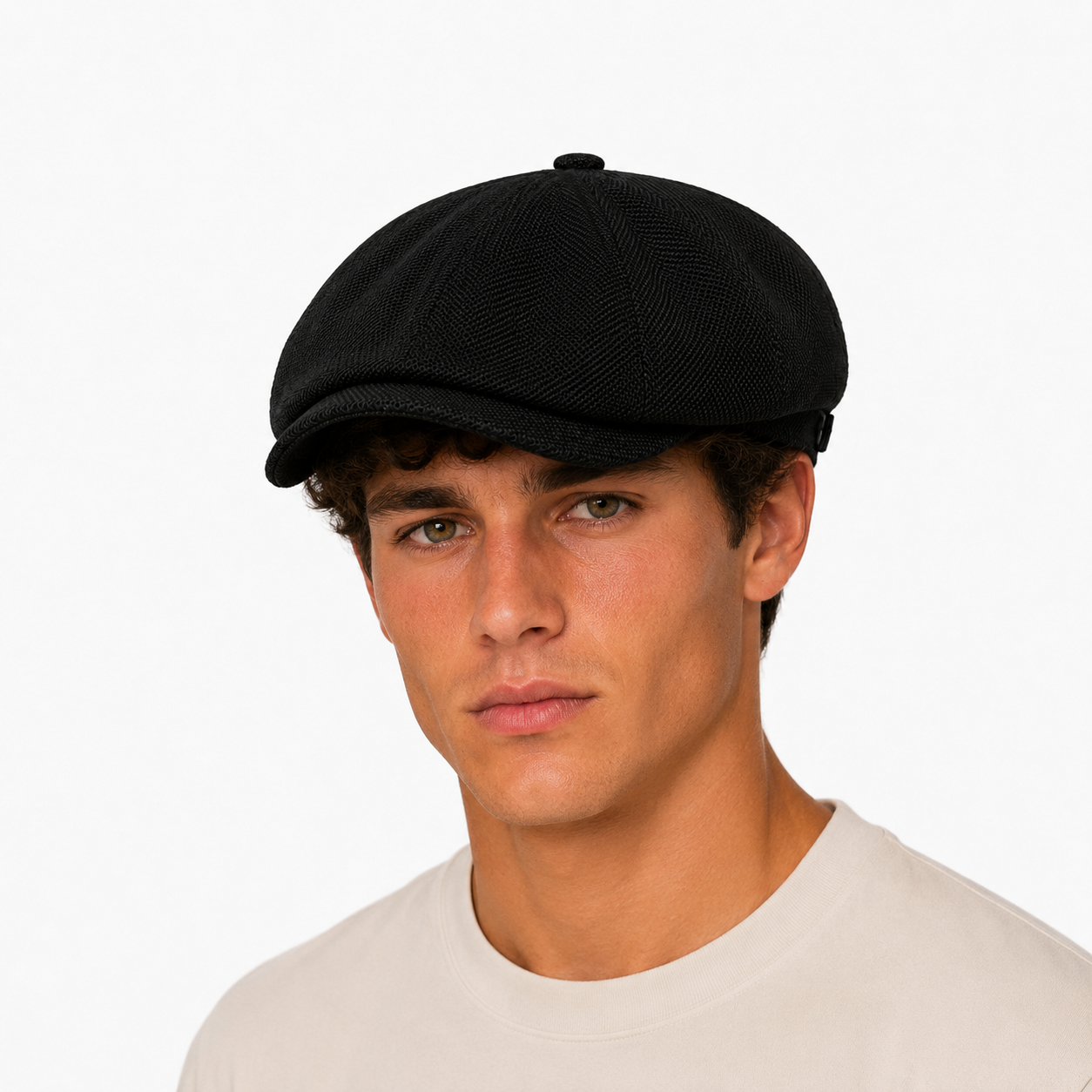 Textured Cotton Newsboy Cap | PHOENIX