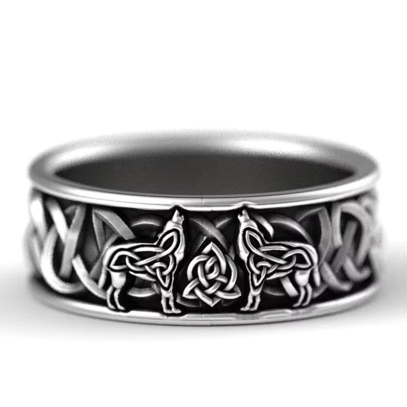 Nordic Mythology Giant Wolf Men Ring