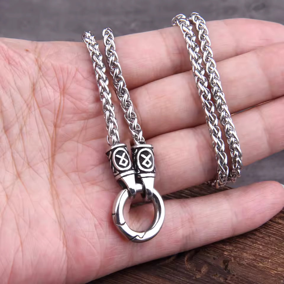 Rune with Open Round Clasp pendant necklace