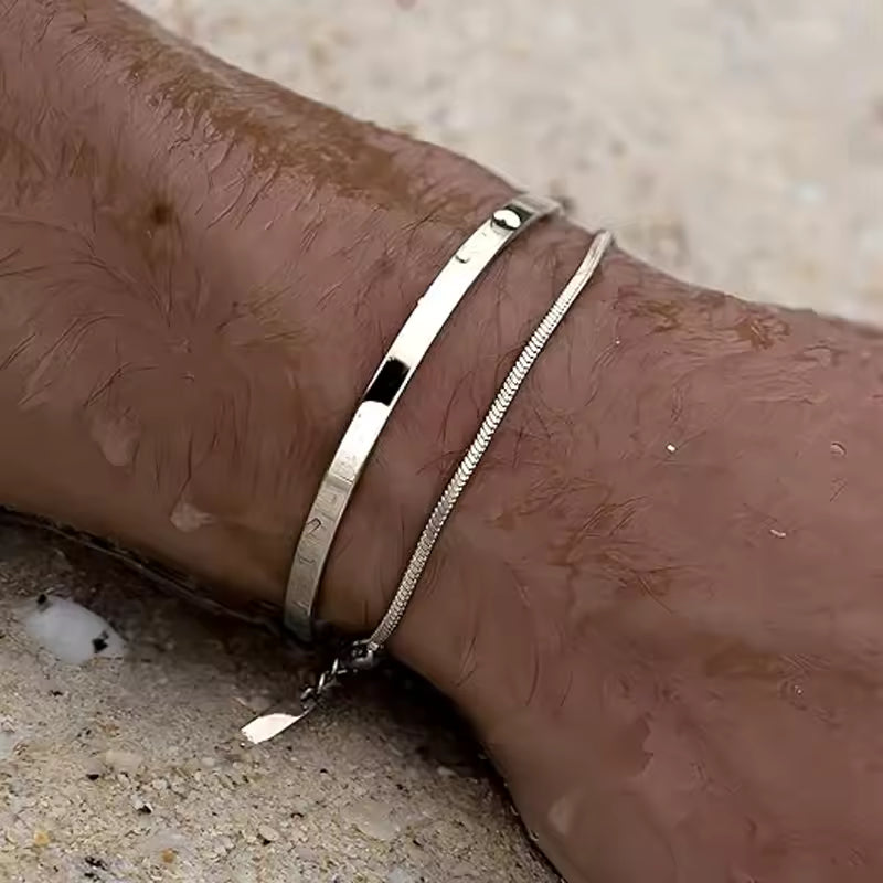 Dainty Cuff Cuban Link Bracelets