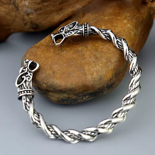 Double Dragon Open Bracelet
