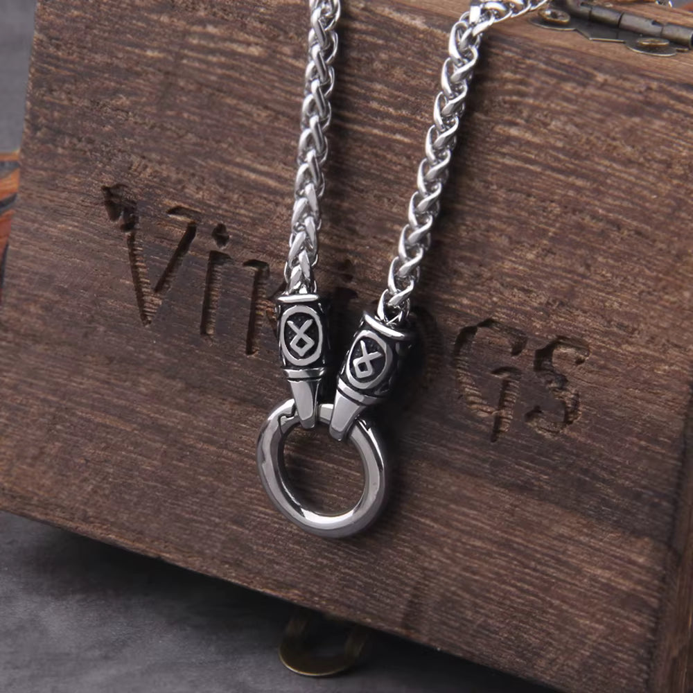 Rune with Open Round Clasp pendant necklace