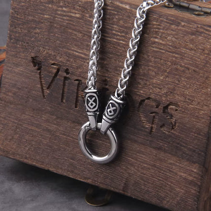 Rune with Open Round Clasp pendant necklace