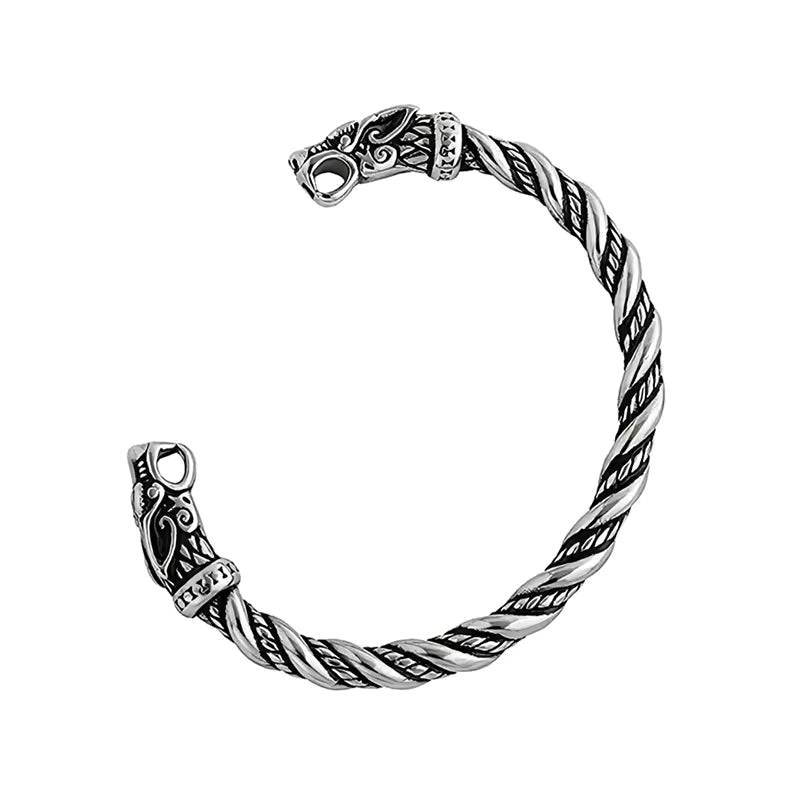 Double Dragon Open Bracelet