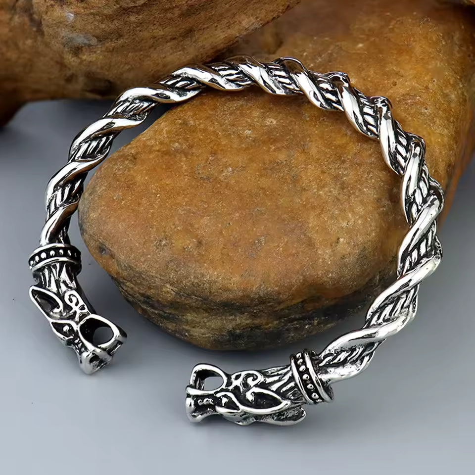 Double Dragon Open Bracelet