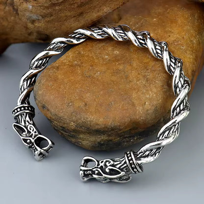 Double Dragon Open Bracelet